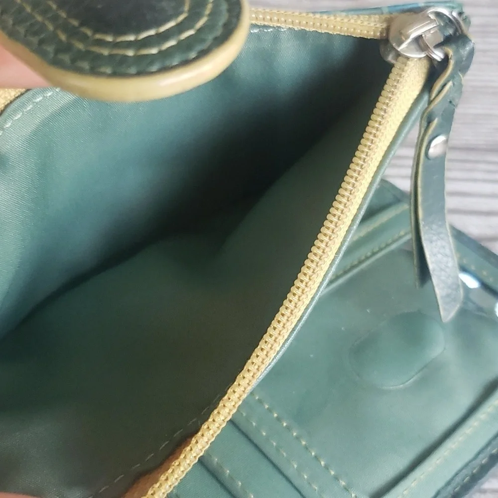 Fossil green and blue floral bifold wallet